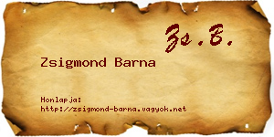 Zsigmond Barna névjegykártya