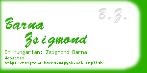 barna zsigmond business card